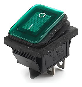 CHAVE GANGORRA ON/OFF VERDE 4 POLOS 16A 220V PROVA DAGUA
