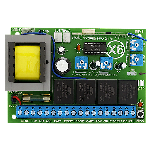 CENTRAL P/ PORTÃO X6 DUPLA IPEC