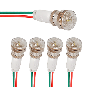 KIT 5 SINALEIRO 9MM OLHO DE BOI BRANCO 220V LUKMA