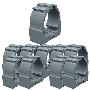 KIT 10 ABRACADEIRA PVC CINZA 1/2" MASSTER