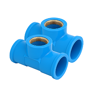 KIT 2 TEE AZUL SOLD/ROSCA 25MMX1/2 PLASTUBOS 96104