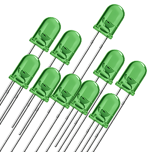 KIT 10 LED 5MM VERDE ULTRA BRILHO