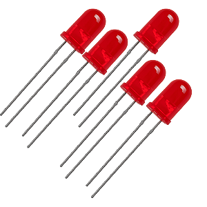 KIT 5 LED 5MM VERMELHO ULTRA BRILHO