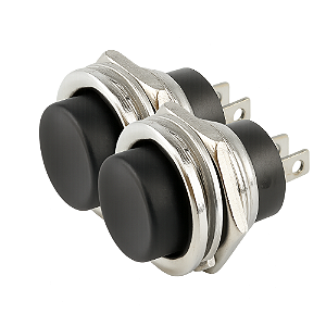 KIT 2 CHAVE PUSH BUTTON S/ TRAVA 2 POLOS METALICA 13MM PT 3A