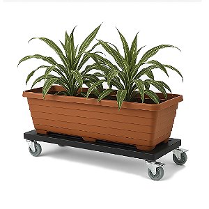 SUPORTE VASO JARDINEIRA 80X25CM 4 RODAS SUPORTA 150KG