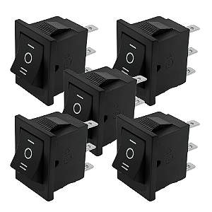 KIT 5 CHAVE GANGORRA ON/OFF/ON 3 POLOS 6A 250V