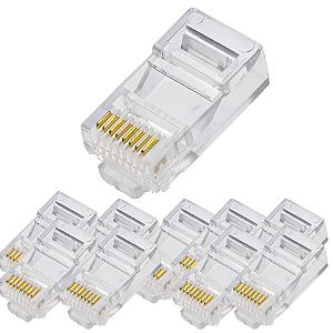 KIT 10 CONECTOR RJ45 CAT6 8X8 FORTREK