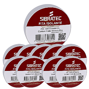 KIT 10 FITA ISOLANTE CINZA 19MM X 20MT SIBRATEC