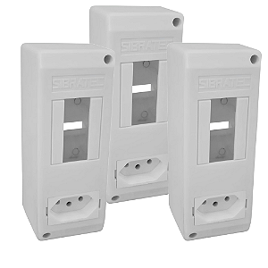 KIT 3 CAIXA SOBREPOR CSD-T10  DISJUNTOR TOM 10 SIBRATEC