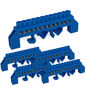 KIT 5 BARRAMENTO DIN DISTR NEUTRO AZ 12P C/PROTEÇA SIBRATEC