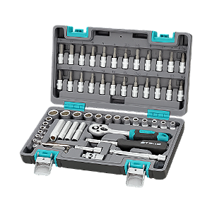 KIT DE FERRAMENTA, 1/4 POL., CRV, CAIXA PLASTICA, 57 PCS//STELS