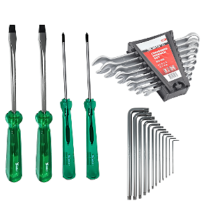 JOGO COMPLETO DE FERRAMENTAS TORX, PHILIPS, FENDA, COMBINADA