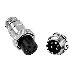 KIT CONECTOR MIKE CIRCULAR MACHO/FEMEA 5 VIAS