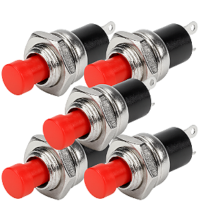 KIT 5 CHAVE PUSH BUTTON (NA) 2 POLOS PT/VM