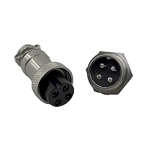 KIT CONECTOR MIKE CIRCULAR MACHO/FEMEA 4 VIAS