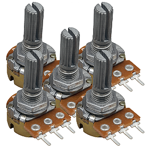 KIT 5 POTENCIOMETRO ROTATIVO B100KA PEQUENO