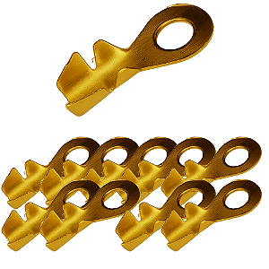 KIT 10 TERMINAL OLHAL FECHADO DOURADO 3/8