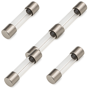 KIT 5 FUSIVEL VIDRO PEQUENO 25A