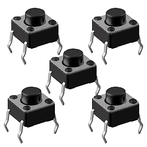 KIT 5 CHAVE TACTIL 6X6X5.0MM 4 TERMINAIS SMD