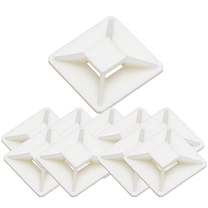 KIT 10 SUPORTE P/ FIXAÇÃO DE CABOS TM20 BR PLAST. DUPLA FACE