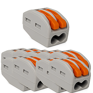 KIT 10 CONECTOR EMENDA RAPIDA KV222-412 - 2 VIAS-P CABOS 0,08 A 2,5MM SIBRATEC