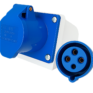 TOMADA INDUSTRIAL SOB 3P T 16A 220V 9H AZUL STARK