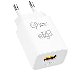 CARREGADOR USB 3A  WC1S-QC3 ULTRA RAPIDO ELGIN