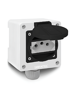 TOMADA EXTERNA CAIXA  2P+T 20A PT SOBREPOR SIBRATEC