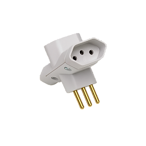 PINO ADAPTADOR TIPO T 2P+T CINZA  10A MARGIRIUS