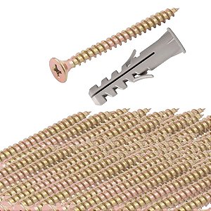 KIT 100 PARAFUSO PHIPLIPS 4,5X50 CHIPBOARD BUCHA 06 VONDER