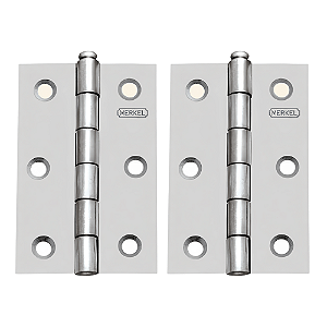 KIT 2 DOBRADIÇA F POLIDO (E) 3.1/2" MERKEL