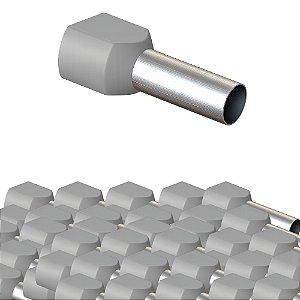 KIT 100 TERMINAL TUBOLAR DUPLO 2X0,75MM ILHOS