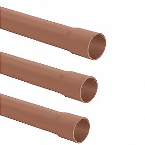 03 TUBOS 2MTS PVC SOLD 20MM MARROM AMANCO