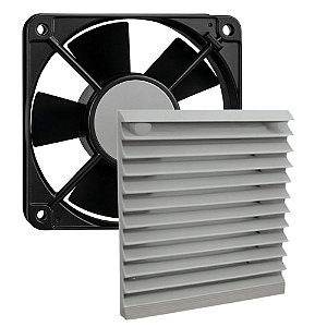 KIT MICROVENTILADOR + VENEZIANA 200X200X60 110/220 ST