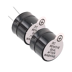 KIT 2 BUZZER CONTINUO 12V 12MM PRETO
