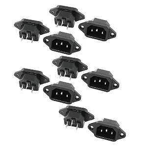 KIT 10 TOMADA IEC TRIPOLAR(C14) MACHO P/ PAINEL