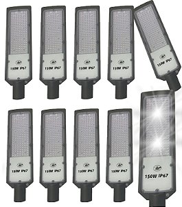 KIT 10 LUMINARIA PUBLICA 150W BIVOLT SUPERLED