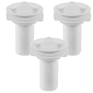 KIT 3 VALVULA LAVAT 7/8" S/ LADRAO C/ TAMPA 76MM ASTRA