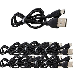 KIT 10 CABO CELULAR 3.1A SUPER FLEXIVEL USB TIPO-C 1MT INOVA