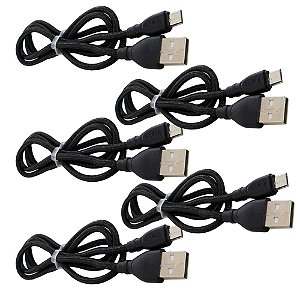 KIT 05 CABO CELULAR 3.1A SUPER FLEX USB TIPO-C 1MT INOVA
