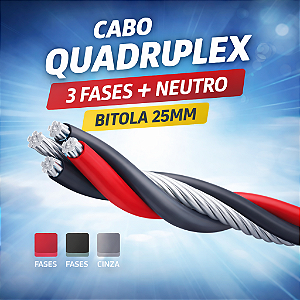 CABO QUADRUPLEX 25MM NEUTRO NU (Pt/Cz/Vm) 1 METRO