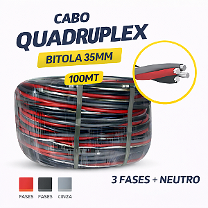 100 METROS CABO QUADRUPLEX 35MM NEUTRO NU (Pt/Cz/Vm)