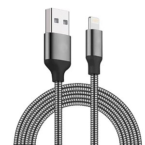 CABO USB DADOS TURBO IPHONE SUPER FLEXIVEL 1MT INOVA CINZA