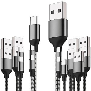 Kit 10 UN Cabo Turbo iPhone Inova 1 m Cinza Flexível