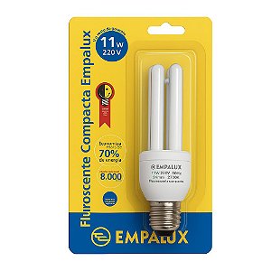 LAMPADA FLUORESCENTE 11W 220V COMPACTA AMARELA 2700K EMPALUX