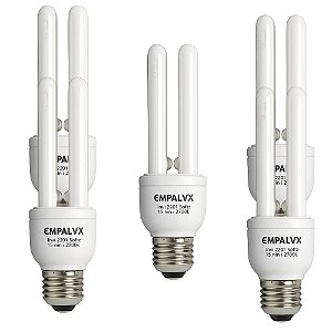 KIT 5 LAMPADA FLUORESCENTE 11W 220V COMPACTA 2700K EMPALUX