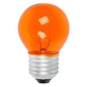 Lâmpada Incandescente Bolinha - 15w 220v - Laranja