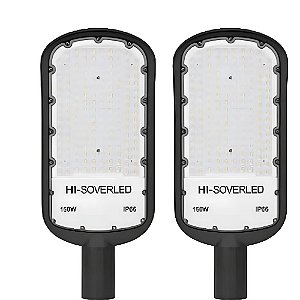 KIT 2 LUMINARIA LED 150W COM BASE PARA FOTOCELULA PARA POSTE HI SOVERLED