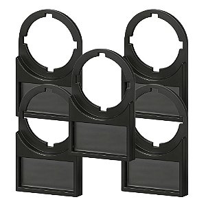 KIT 5 Porta Etiqueta Botão 22mm Identificação Painel