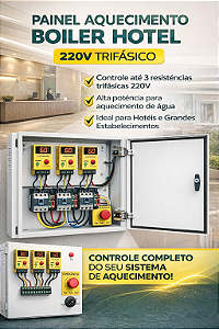 PAINEL AQUECIMENTO BOILER HOTEL 220V TRIFASICO